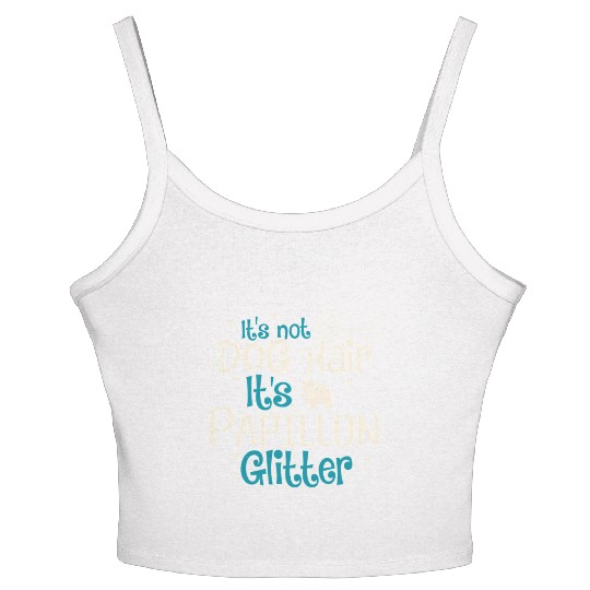 It'S Not Dog Hair It'S Papillon Glitter Women's Spaghetti Strap Tank Top