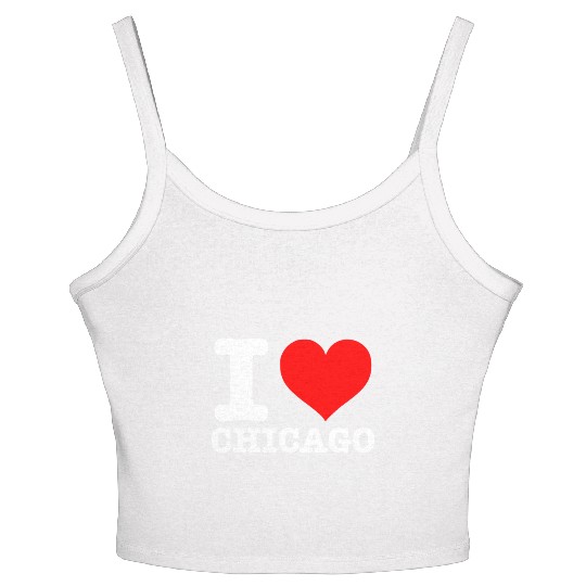 Chicago - I Heart Chicago - I Love Chicago Women's Spaghetti Strap Tank Top