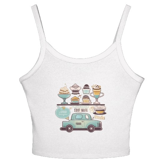 Pastries and bakery: a delicious combination Women's Spaghetti Strap Tank Top
