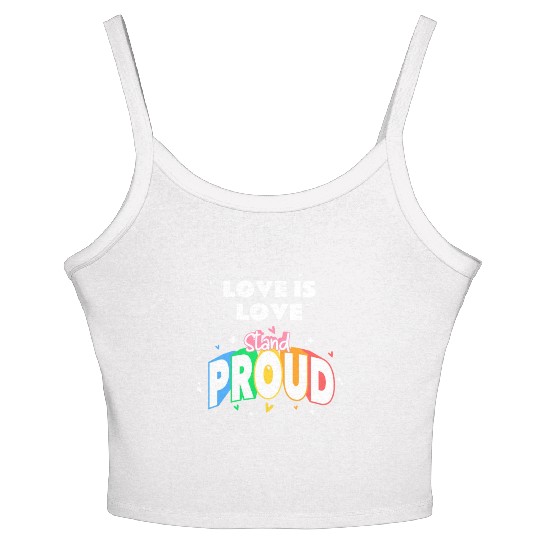 Love is Love Gay Pride Month Transgender Rainbow Women's Spaghetti Strap Tank Top