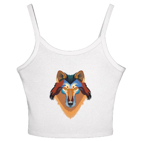 Orange wolf Women's Spaghetti Strap Tank Top