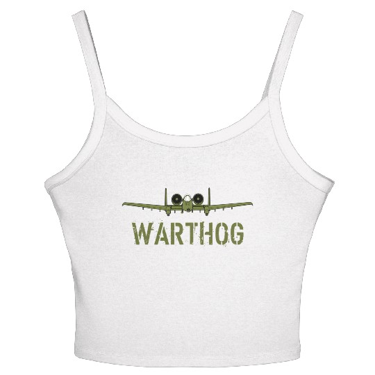 Olive Green A-10 Warthog Art-Usa Military Jets Women's Spaghetti Strap Tank Top