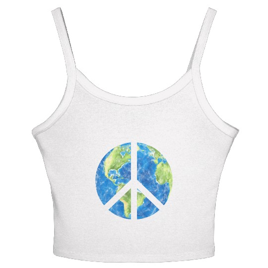 Peace On Earth World Peace Sign Women's Spaghetti Strap Tank Top