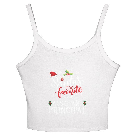 Santa'S Favorite Assistant Principal Party Women's Spaghetti Strap Tank Top