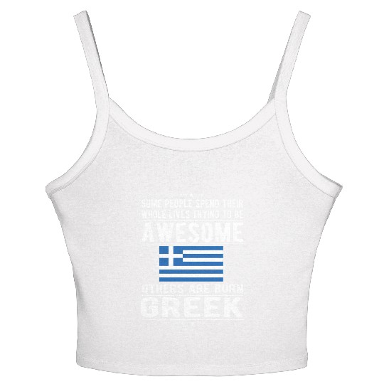 Awesome Greek Flag Greece Greek Roots Women's Spaghetti Strap Tank Top