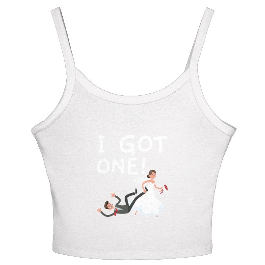 Bride And Groom Wedding Day Marriage Just Married Women's Spaghetti Strap Tank Top
