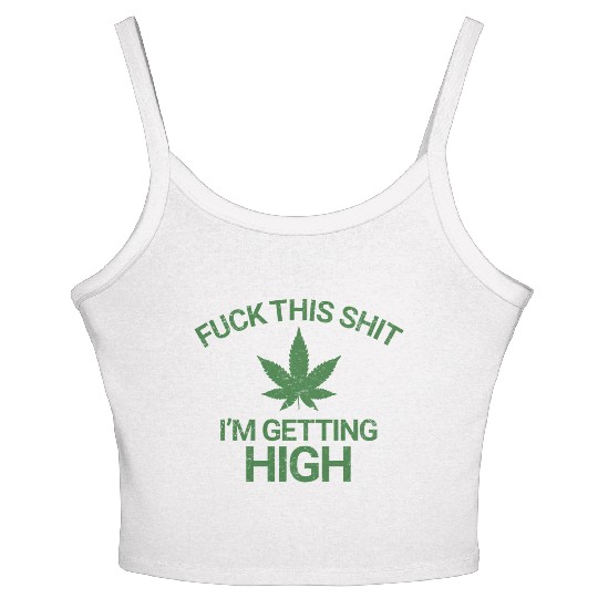 Marijuana Leaf Getting High Grunge Women's Spaghetti Strap Tank Top