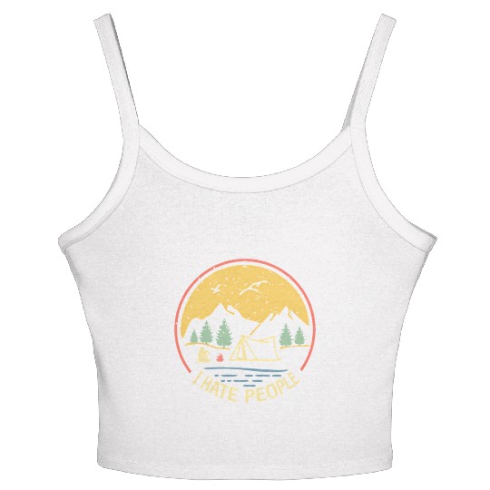Love Camping I Hate People Hiking Saying Women's Spaghetti Strap Tank Top