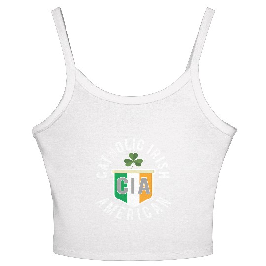 Catholic Irish American St Patric Day Women's Spaghetti Strap Tank Top