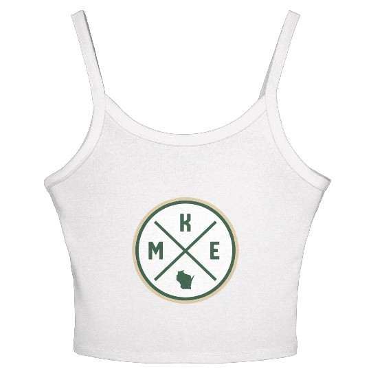 Milwaukee Circle Patch Green Women's Spaghetti Strap Tank Top