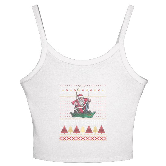 Merry Fishmas Ugly Women's Spaghetti Strap Tank Top