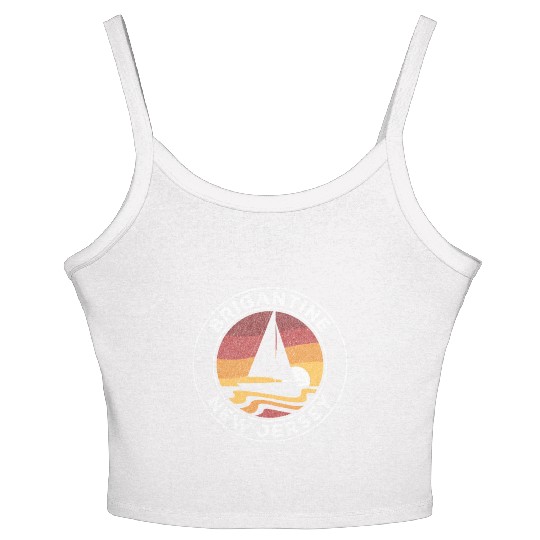 Brigantine New Jersey Sailboat 70S Sunset Women's Spaghetti Strap Tank Top