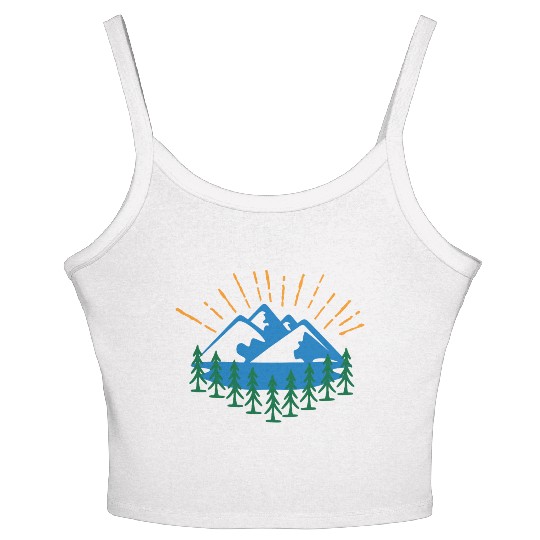 Blue Mountain And Forest Women's Spaghetti Strap Tank Top