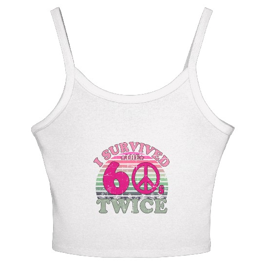 I Survived The Sixties 60S Twice Women's Spaghetti Strap Tank Top