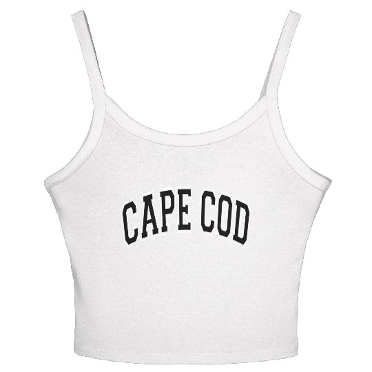 Cape Cod Massachusetts Varsity Style Black Text Women's Spaghetti Strap Tank Top