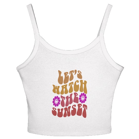 Let'S Watch The Sunset On Back Aesthetic Women's Spaghetti Strap Tank Top