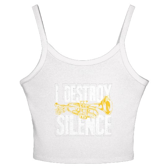 Trumpet Player Marching Band Silence Destroyer Women's Spaghetti Strap Tank Top