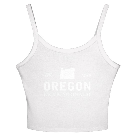 Oregon Est 1859 Pacific Northwest Us Flag Women's Spaghetti Strap Tank Top