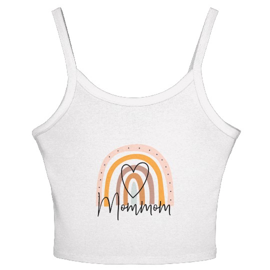 Mommom Rainbow Heart Grandma Mother'S Day Women's Spaghetti Strap Tank Top