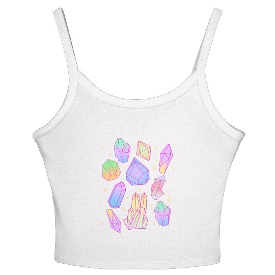 Pastel Goth Magical Crystal Waterfall Kawaii Goth Women's Spaghetti Strap Tank Top