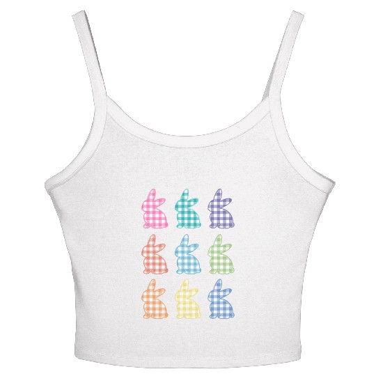 Easters For Plaid Easter Bunny Gingham Women's Spaghetti Strap Tank Top