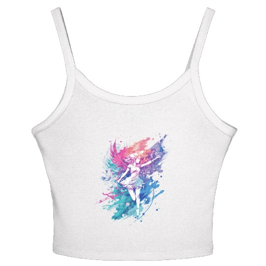 Watercolor Fantasy Fairy Grunge Pastel Goth Butter Women's Spaghetti Strap Tank Top