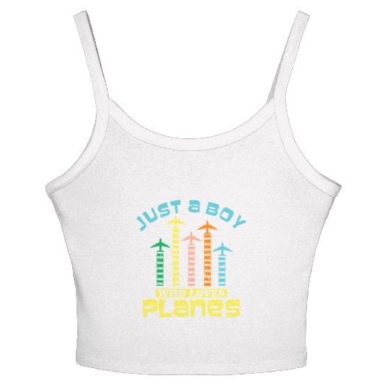 Just A Who Loves Planess Toddler Pilot Flying Women's Spaghetti Strap Tank Top