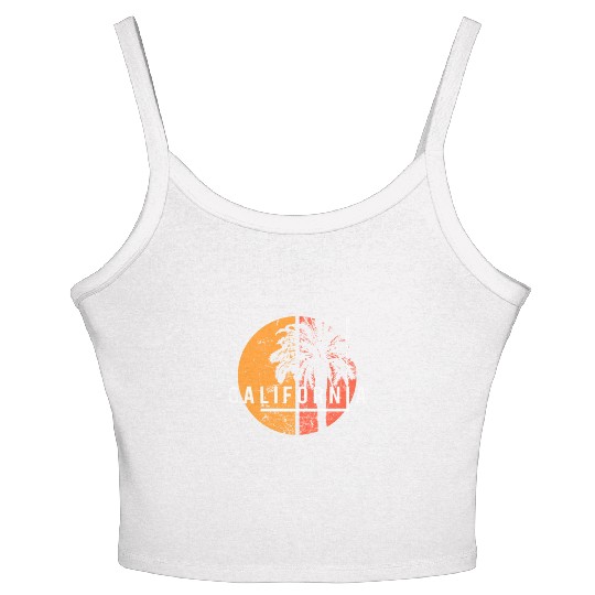 Berkeley California Cool Palm Tree Native Women's Spaghetti Strap Tank Top