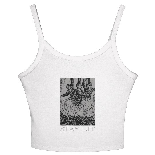 Stay Lit Occult Satan Witch Unholy Baphomet Tarot Women's Spaghetti Strap Tank Top