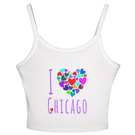 I Love Chicago Heart City Of Chicago Women's Spaghetti Strap Tank Top