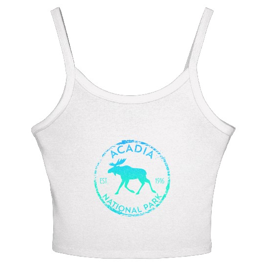 Acadia National Park Np Maine Moose Women's Spaghetti Strap Tank Top