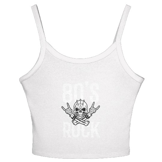 80S Rock And Roll Distressed Music Guitar Band Women's Spaghetti Strap Tank Top