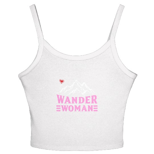 Wanderwoman Mountaineering Hiking Women Women's Spaghetti Strap Tank Top