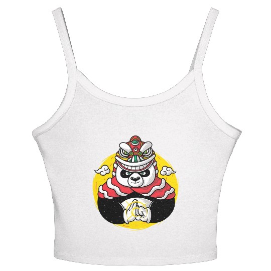 Lion Dance Panda Women's Spaghetti Strap Tank Top