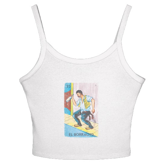 Loteria El Borracho Colorful Tarot Card Women's Spaghetti Strap Tank Top