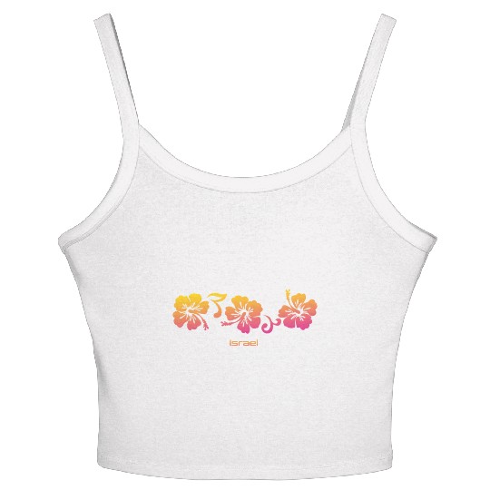 Israel Hibiscus Souvenir Vacation Women's Spaghetti Strap Tank Top