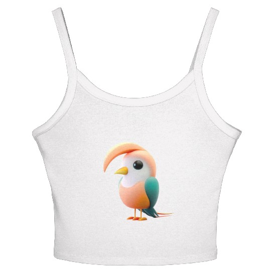 Cute Bird of Paradise 3D Render Women's Spaghetti Strap Tank Top