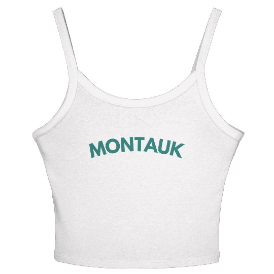 Montauk New York Vintage College Style (Green) Women's Spaghetti Strap Tank Top