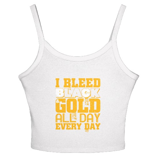 I Bleed Black And Gold Women's Spaghetti Strap Tank Top
