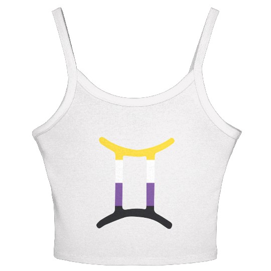 Non Binary Gemini Sign Non Binary Pride Women's Spaghetti Strap Tank Top