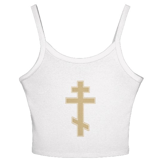Russian Orthodox Cross Slavo Byzantine Cross Women's Spaghetti Strap Tank Top