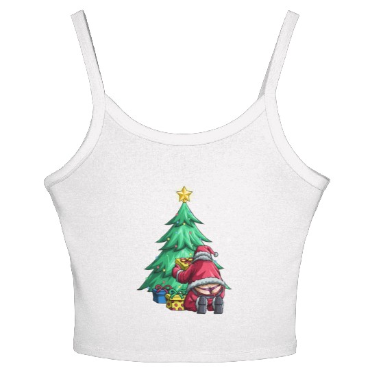 Santa Winter Whale Tail Ugly Santa Claus Gif Women's Spaghetti Strap Tank Top