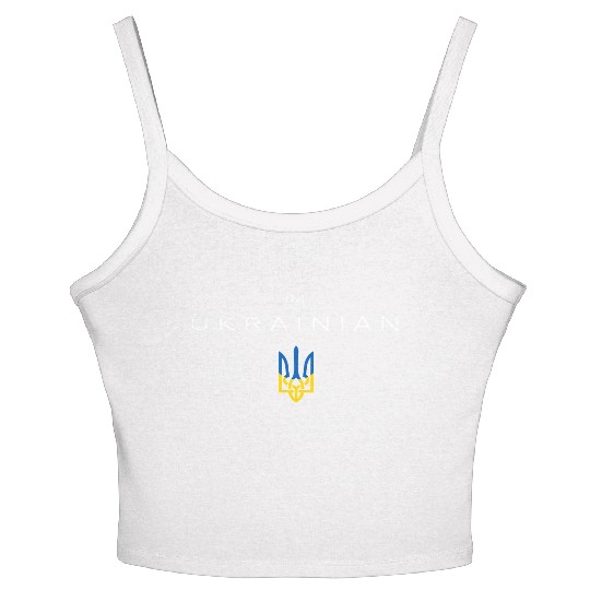I am Ukrainian - I am from Ukraine Trident Flag Women's Spaghetti Strap Tank Top