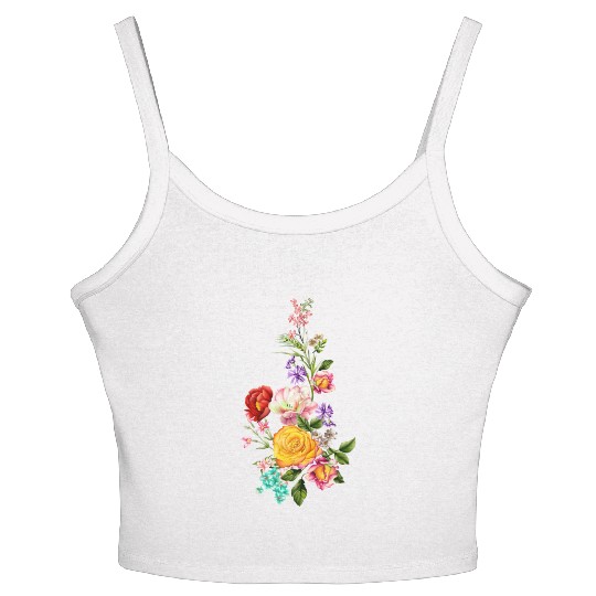 splash flowers,blossom Women's Spaghetti Strap Tank Top