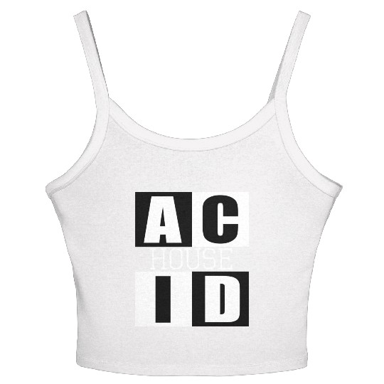 ACID HOUSE music logo Women's Spaghetti Strap Tank Top