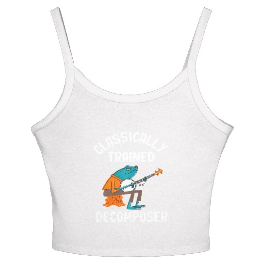 Classically Trained Decomposer Funny Frog Playing Women's Spaghetti Strap Tank Top