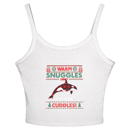 Orca Whale Pajama Ugly Women's Spaghetti Strap Tank Top