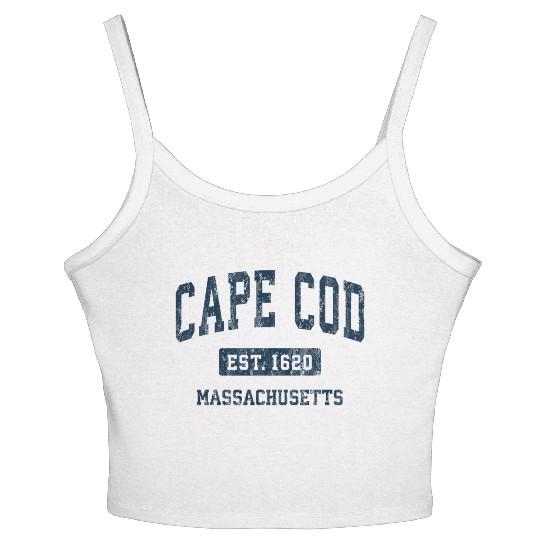Cape Cod Massachusetts Ma Vintage Athletic Women's Spaghetti Strap Tank Top