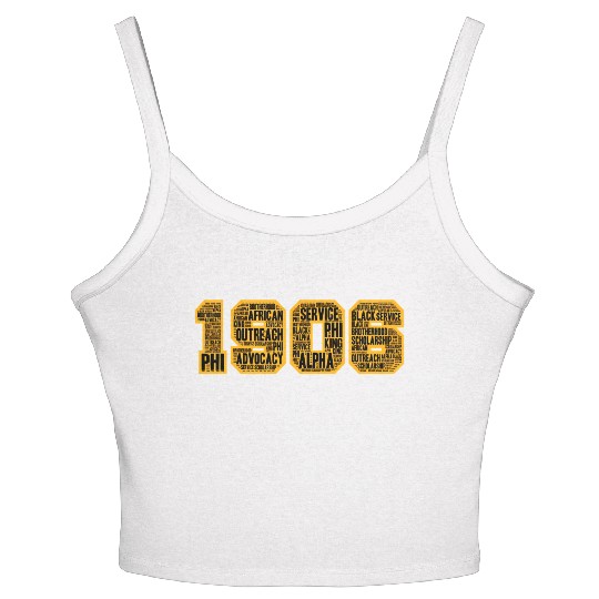 Mens Alpha African Fraternity Hand Sign 1906 Words Women's Spaghetti Strap Tank Top