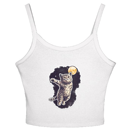 Space cat Women's Spaghetti Strap Tank Top